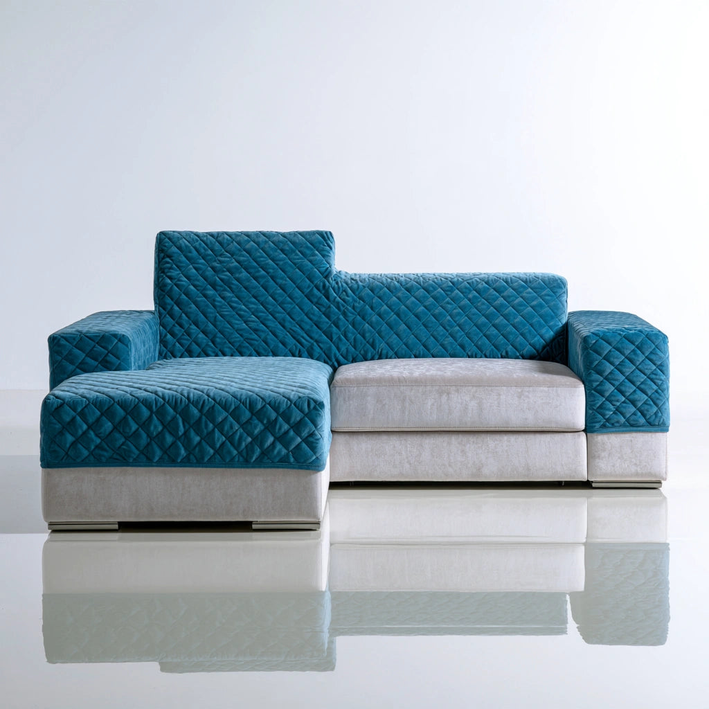 Nowoczesna sofa, z aksamitu, kolor: jasnoszary