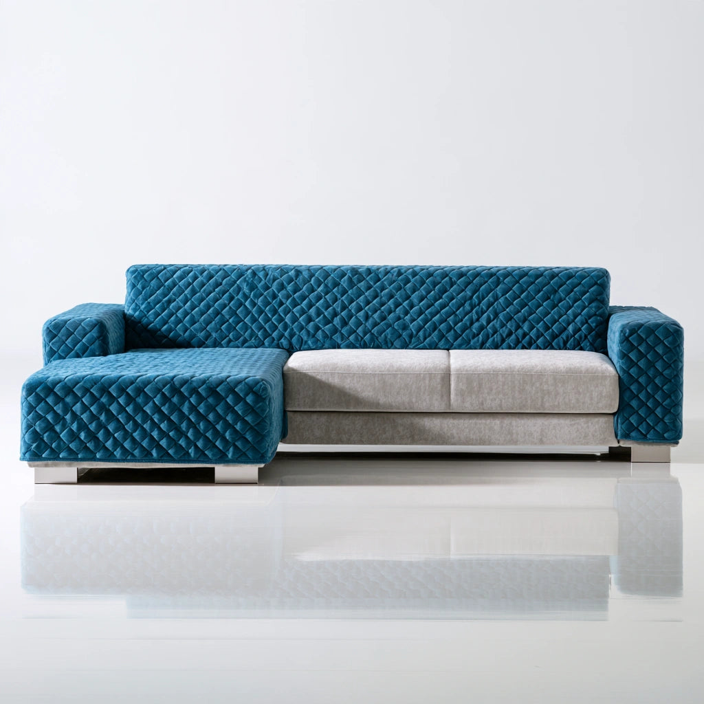 Nowoczesna sofa, z aksamitu, kolor: jasnoszary